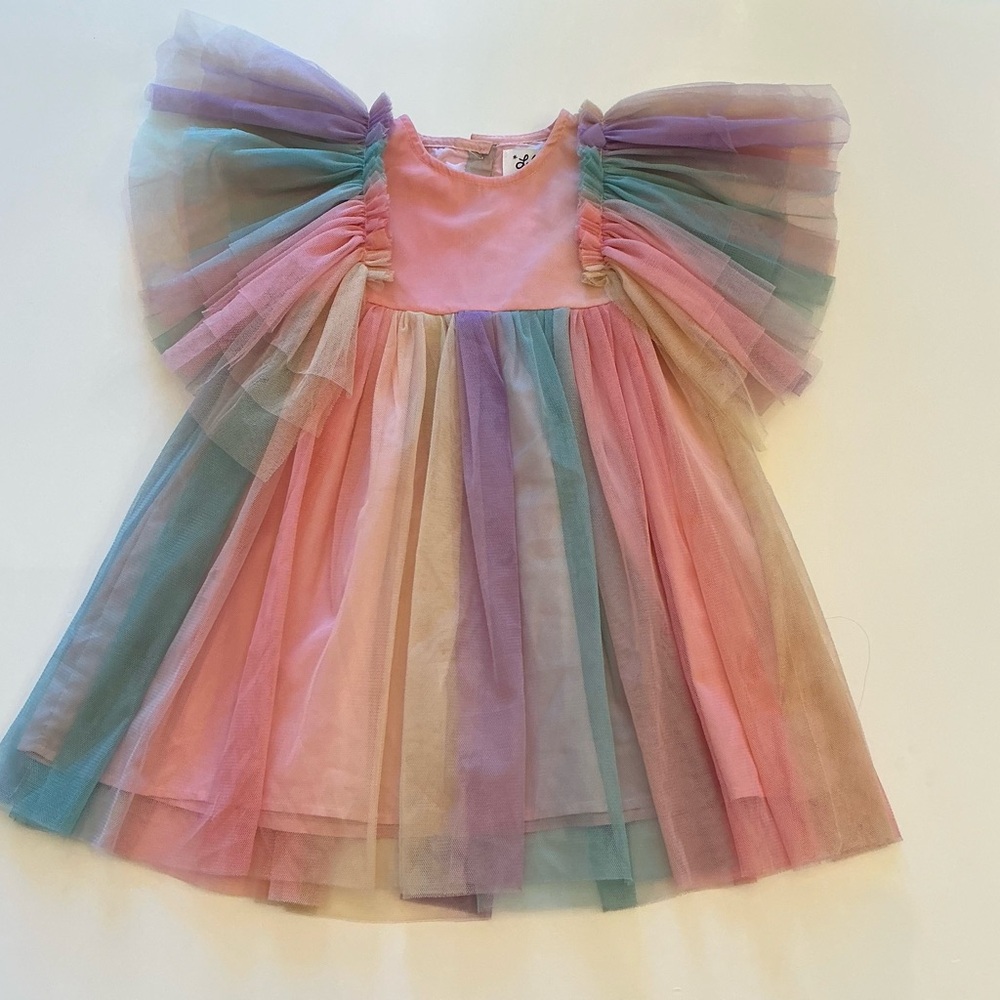 Lola + The Boys Rainbow Tulle Dress